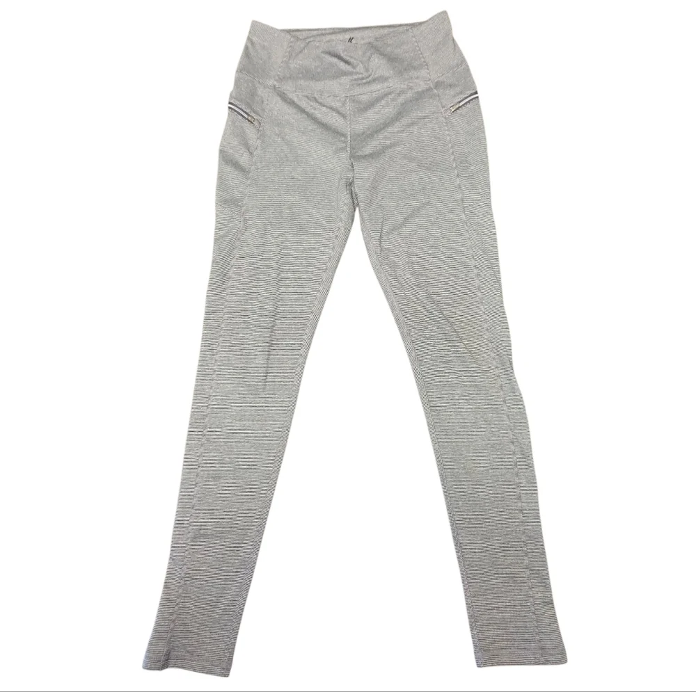 Kyodan Striped Gray Athletic Leggings Size M
